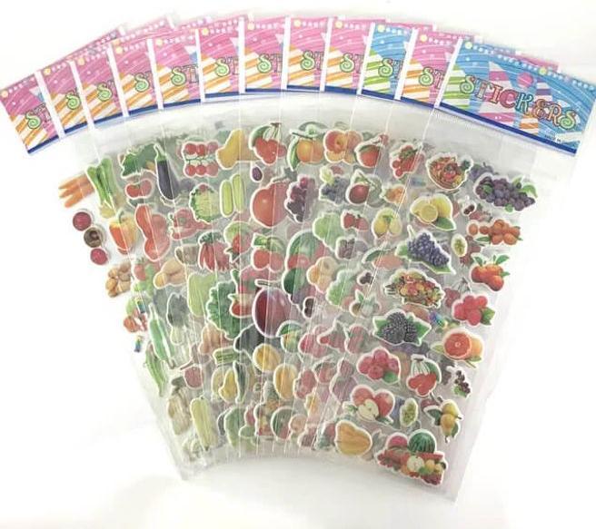 MU Classic 12er Set Sticker mit Motiv Früchte und Gemüse (12 Adesivo)