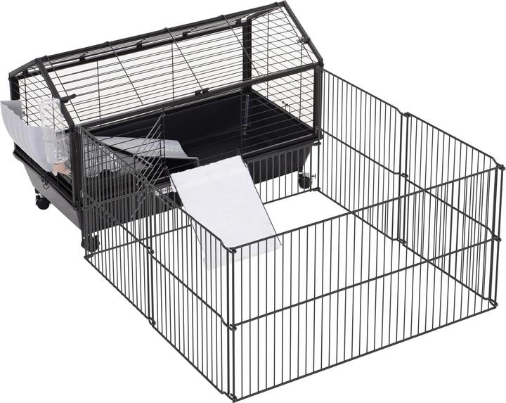 Image du produit PawHut Cage pour cochons d'Inde avec enclos extérieur