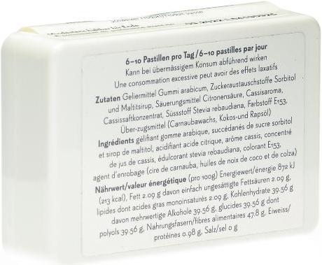 Nährwerte und Zutaten Phytopharma Cassis Pastillen (1 Stück, Bonbon, 60 g)