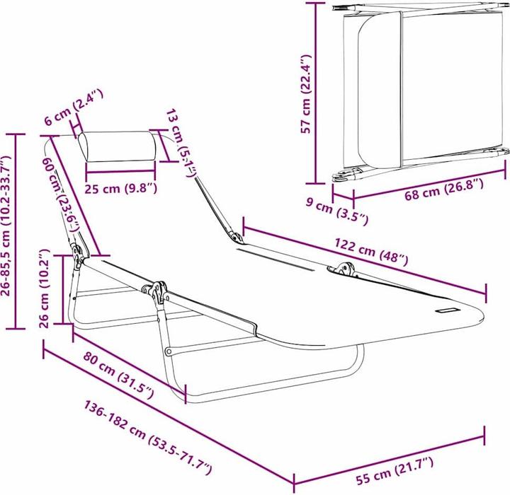 Actual product image vidaXL Outdoor-Liege (182 cm)