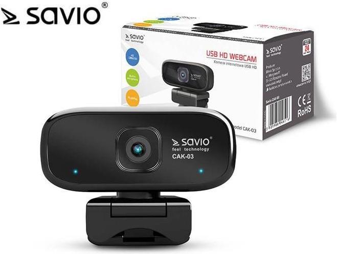 Produktbild Savio Elmak USB HD CAK-03 webcam with microphone, 1280x720 (2 Mpx)
