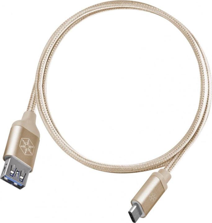 Actual product image Silverstone Cable USB-A - USB-C 0.5 m Gold (52033) (0.50 m)