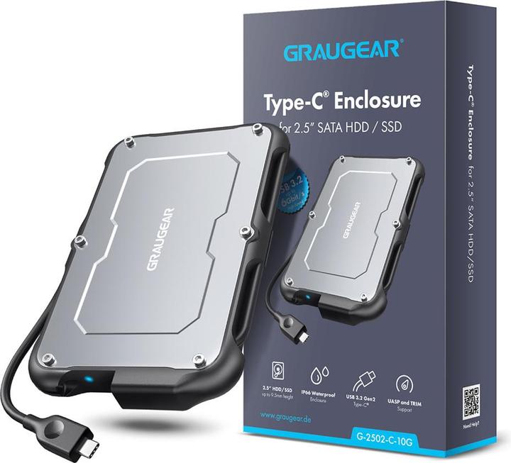 Productafbeelding Graugear Externe harde schijf behuizing 2,5" HDD/SSD USB 3.2 spat uit elkaar (2.5")