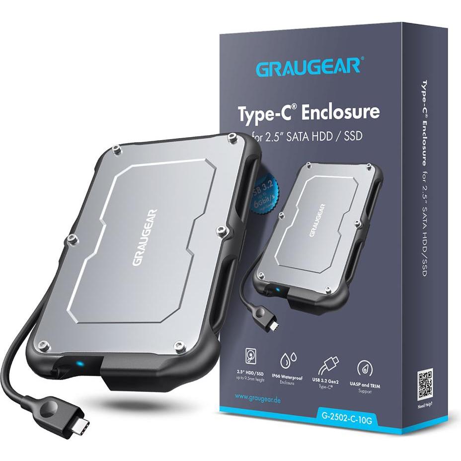 Thumbnail - Graugear G-2502-C-10G (2.5"), Festplattengehäuse, Schwarz