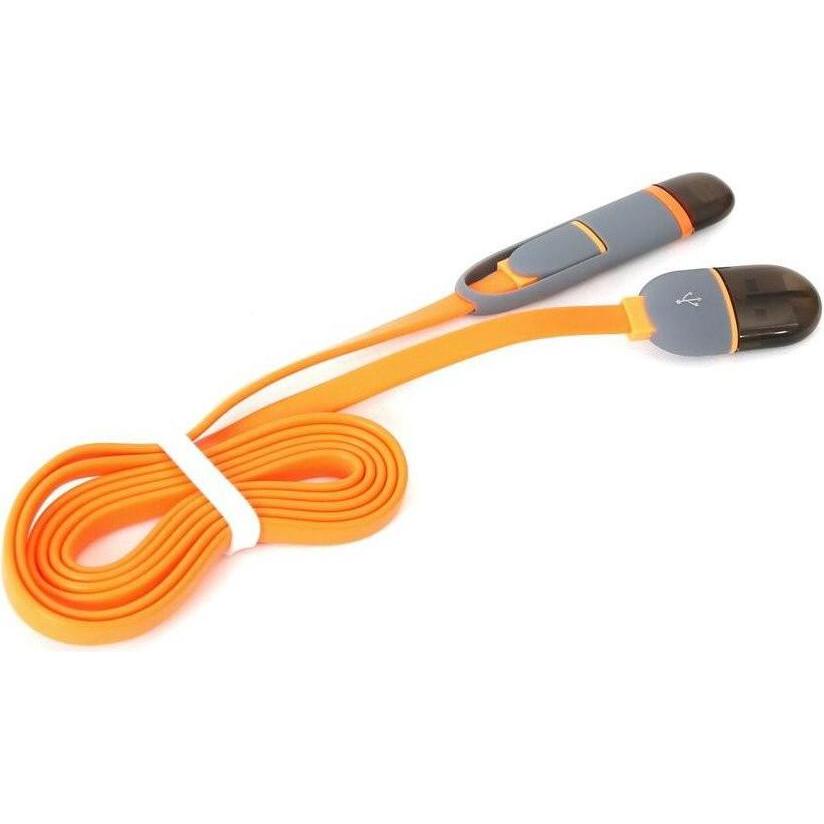 Thumbnail - Platinet USB cable - microUSB / Lightning 1m, orange (42873) (USB 3.2 Gen 1), USB Kabel