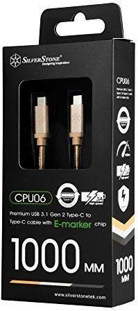 Actual product image Silverstone USB USB-C Cable - USB-C 1 m Gold (SST-CPU06G-1000) (1 m, USB 3.1)
