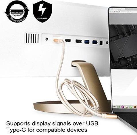 Actual product image Silverstone USB USB-C Cable - USB-C 1 m Gold (SST-CPU06G-1000) (1 m, USB 3.1)