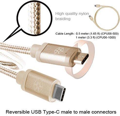 Actual product image Silverstone USB USB-C Cable - USB-C 1 m Gold (SST-CPU06G-1000) (1 m, USB 3.1)