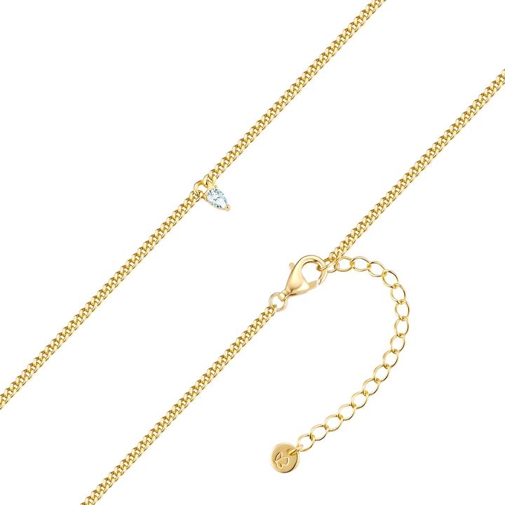 Immagine prodotto Glanzstücke München Kette mit Anhänger Sterling Silber gelbgold Zirkonia weiss - 38502 (Argento, 40 - 45 cm)