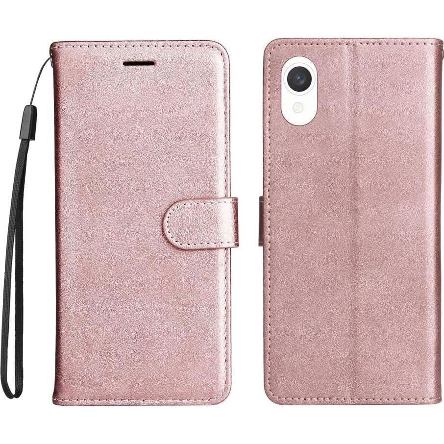 Cover-Discount Galaxy A23e - Leder Etui Hülle rosa (Samsung Galaxy A23e), Smartphone Hülle, Rosa