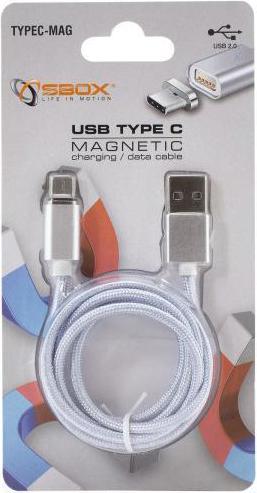 Produktbild Sbox USB USB-C cable - magnetic 1 m silver (283 units) (1 m, USB 2.0)