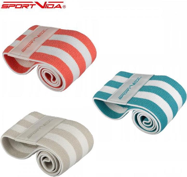 Sportvida 3in1 set Fitness & Crossfit hip band, rubber buttocks and lower muscles 32/36/40 cm * (0.40 m)
