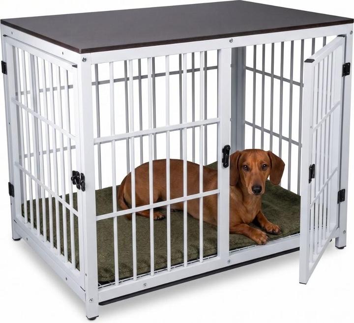 Hermex Möbel-Hundekäfig Grösse L Hundebox Haustierkäfig Beistelltisch (Hundehütte)