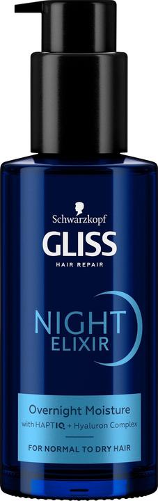 Schwarzkopf Gliss Night Elixir Moisture Moisturizing No-Rinse Night Treatment For Normal And Dry Hair 100Ml (100 ml)