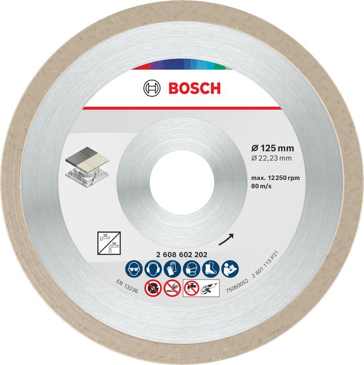 Produktbild Bosch Professional Zubehör Diamanttrennscheibe Standard for Ceramic, 125 x 22,23 x 1,6 x 7 mm, 10er-Pack