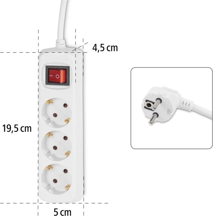Produktbild Hama Steckdosenleiste (3x, CEE 7/3, 3 m)