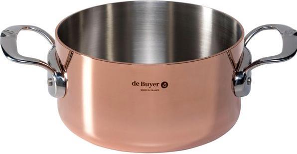 Produktbild de Buyer Prima Matera Gemüsetopf mit Deckel Induktion (Kochtopf, Edelstahl, Kupfer, 16 x 8.80 cm)