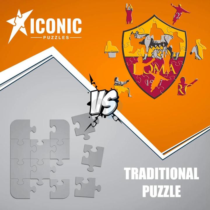 Actual product image Iconic AS Roma - Logo - Wooden Puzzle Size L (500 pieces) (500 pieces)