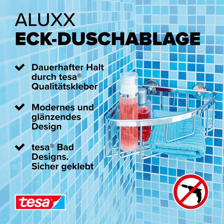 Actual product image tesa ALUXX shower tray incl. adhesive solution without drilling (8.5 x 24.5 x 25 cm)