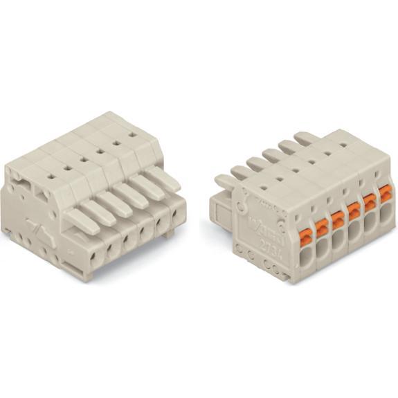 Wago Connettore multipoint femmina a 1 filo, Cavo + Spina elettrica, Grigio