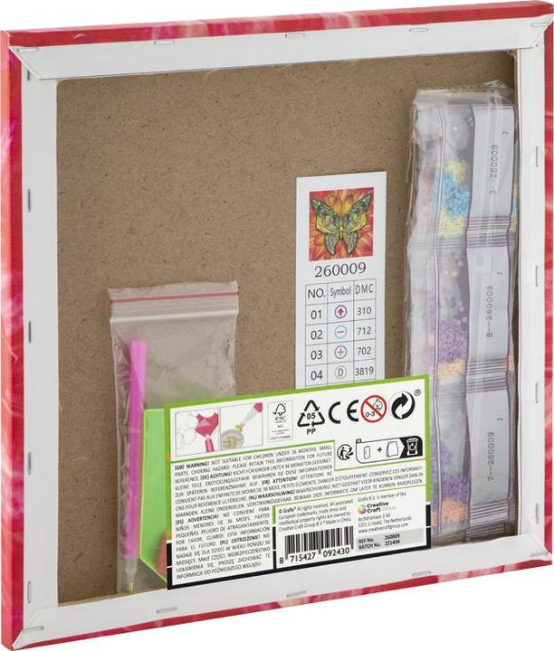 Actual product image Grafix Canvas Diamond Painting Butterfly, 30x30cm
