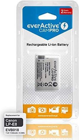 Produktbild Everactive Battery Replacement for Canon LP-E8 1120 mAh (EVB018) (Akku)