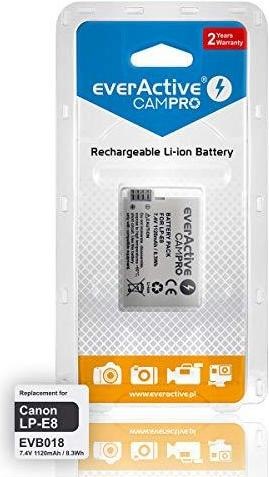Immagine prodotto Everactive Batteria di ricambio per Canon LP-E8 1120 mAh (EVB018) (Accumulatore di carica elettrica)