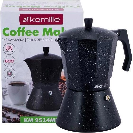 Thumbnail - Kamille Coffee maker 600 ml with wide induction bottom 2514MR, Espressokocher, Schwarz