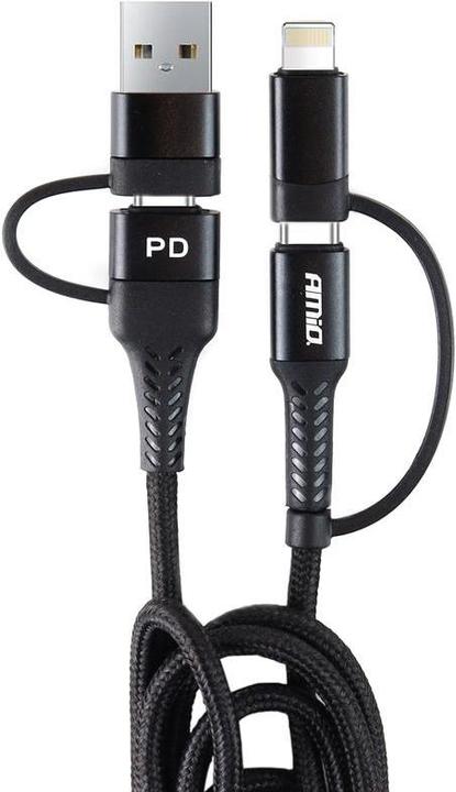 Produktbild Amio Multikabel do telefonu usb c-usb c ios usb a fulllink 100cm uc-15 (1 m)