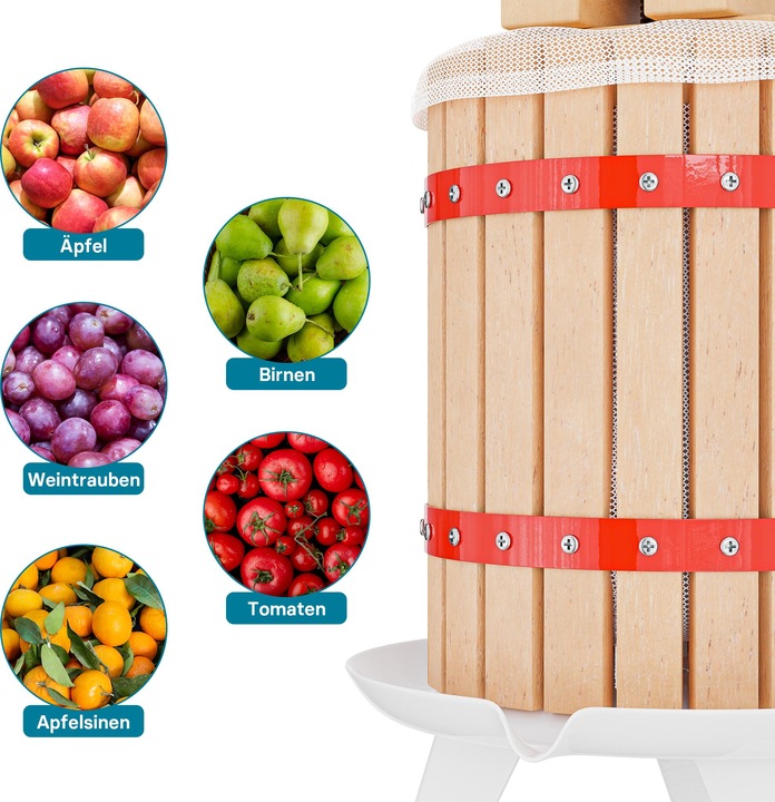 Actual product image Wiltec Quality 18L Fruit Press Apple Wine Cider incl. Pulp Bag