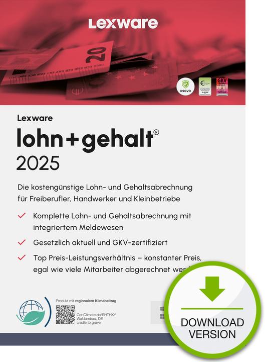 Produktbild Lexware lohn+gehalt 2025 - Abo (1 User, unbegrenzt)