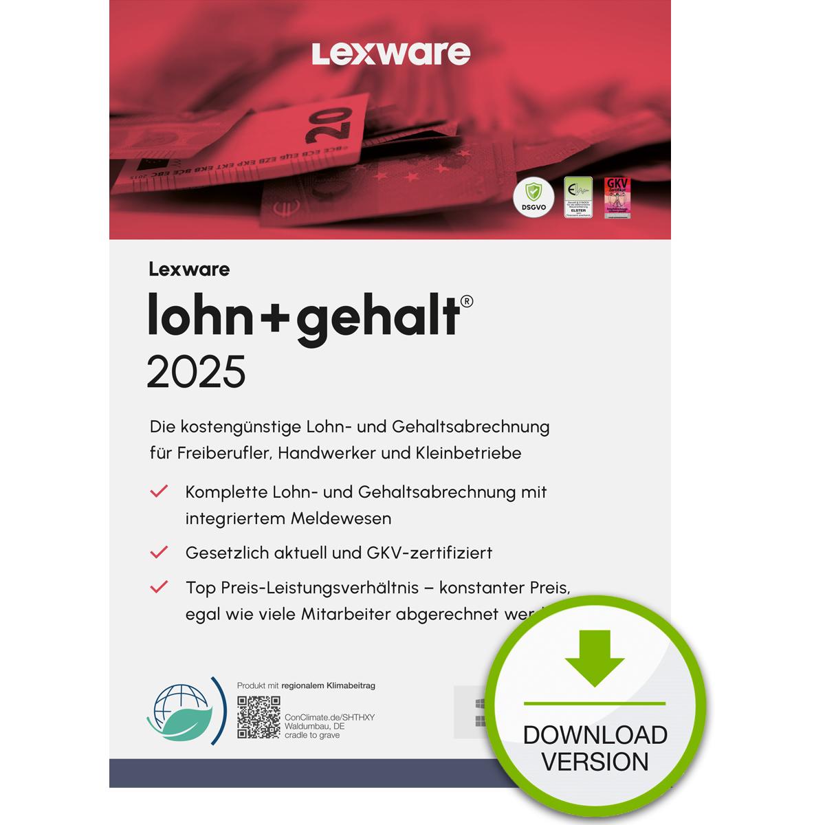 Lexware lohn+gehalt 2025 - Abo für Windows