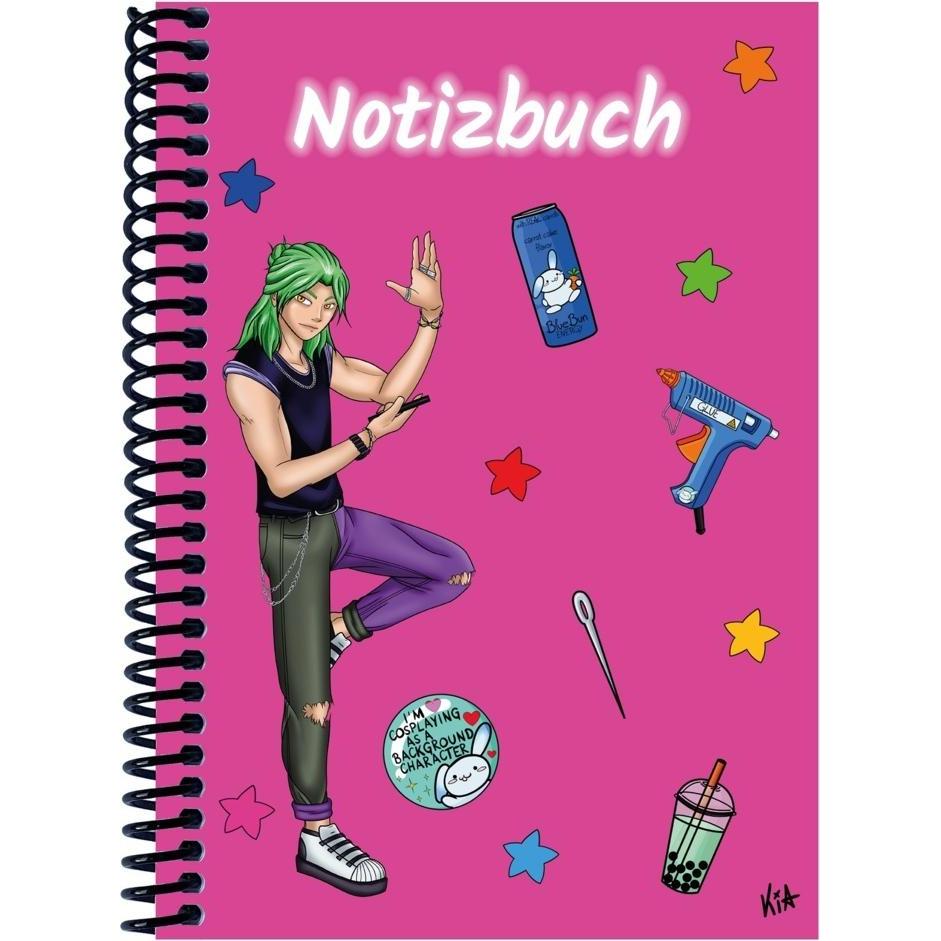 E & Z, Heft + Block, A 4 Notizbuch Manga Quinn, pink, blanko (A4)