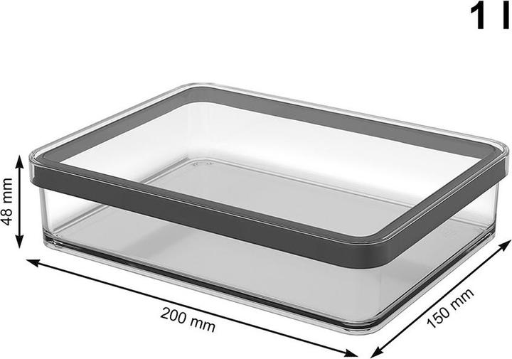 Produktbild Rotho LOFT Vorratsdosen KLAR schwarz (1 l)