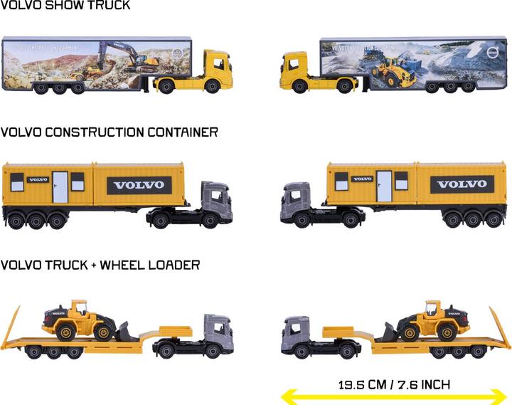 Produktbild Majorette Volvo Construction Transporter, 3-sort.