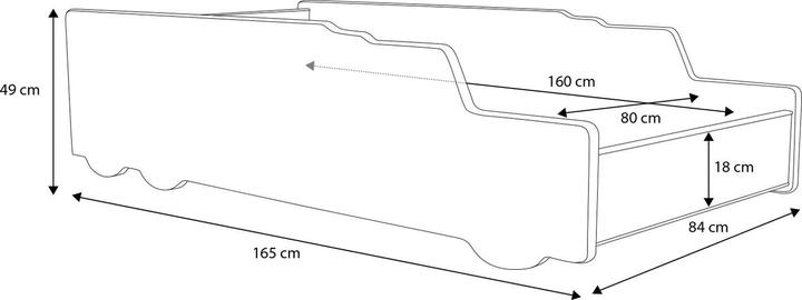 Produktbild ADRK Furniture Bett mit Matratze MONSTER TRUCK 160x80 (160 x 80 cm)
