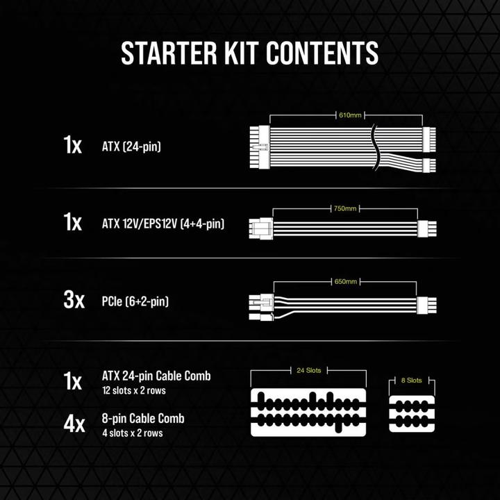 Produktbild Corsair Premium PSU Cables Starter-Kit Typ 5 mit Einzelummantelung