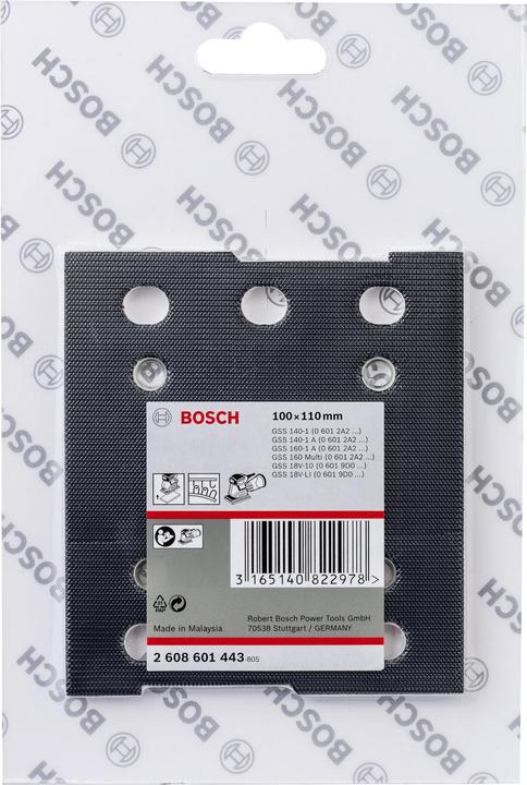 Produktbild Bosch Professional Zubehör Schleifplatte, 110 x 100 mm, mit Kletthaftung