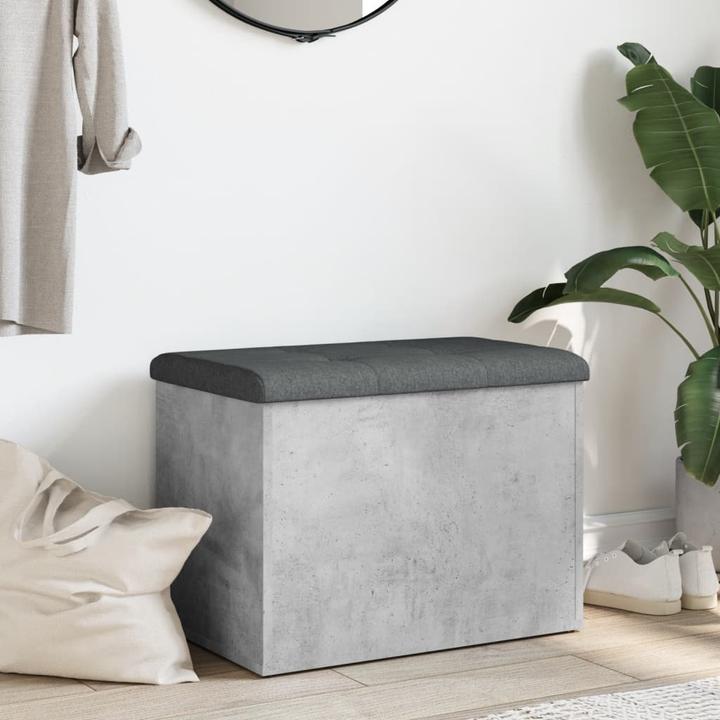 Actual product image vidaXL Bench with storage space concrete grey 62x42x45 cm (42 cm)