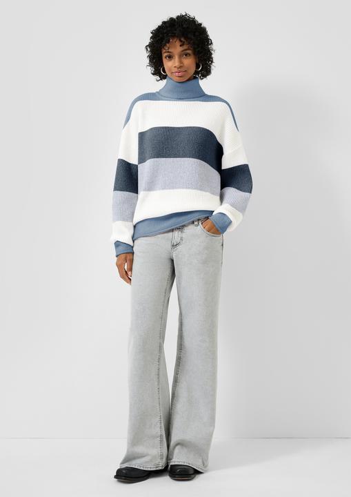 Produktbild s.Oliver Strickjacke Rollkragenpullover mit Streifen (XS)
