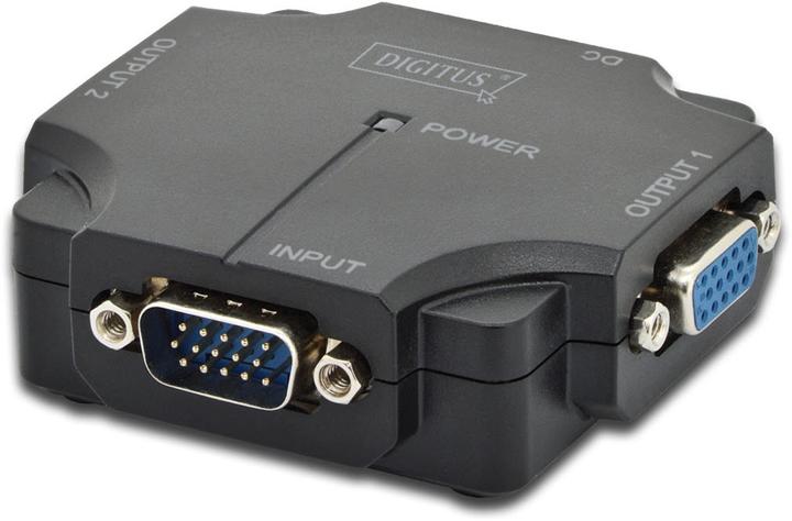 Digitus VGA Splitter 2-Port 350MHz int.power amplifier up to 75m max resolution 2048x1536 at 60Hz