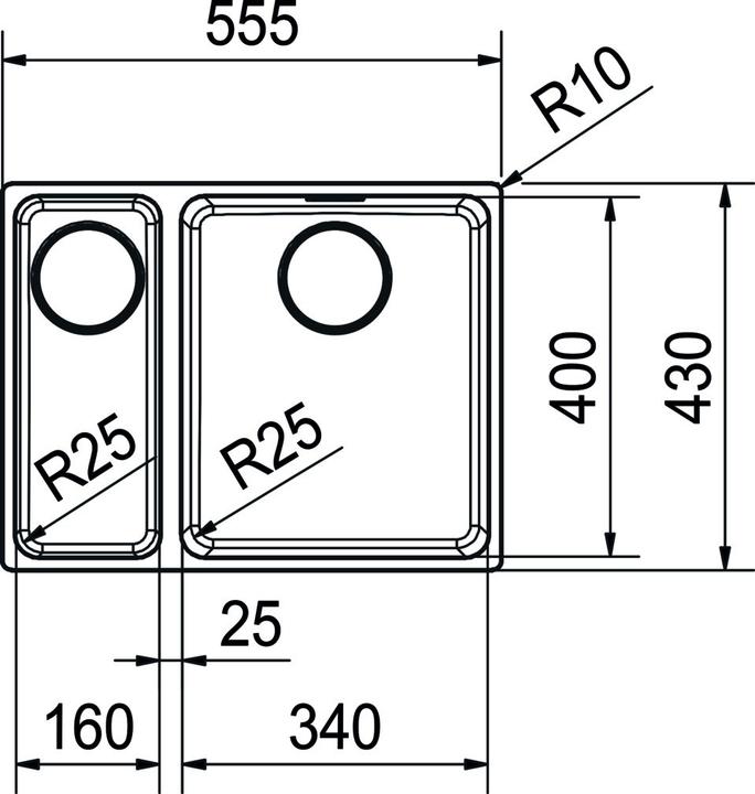 Actual product image Franke Undermount sinks Myth MYX 160-34-16 (Undermount sink, 55.50 cm, 43 cm)