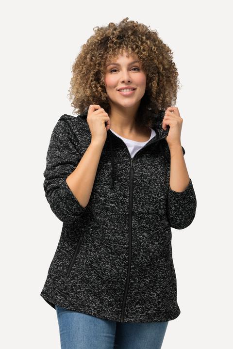 Produktbild Ulla Popken Strickfleece-Jacke, Kapuze, Reissverschlusstaschen (60)