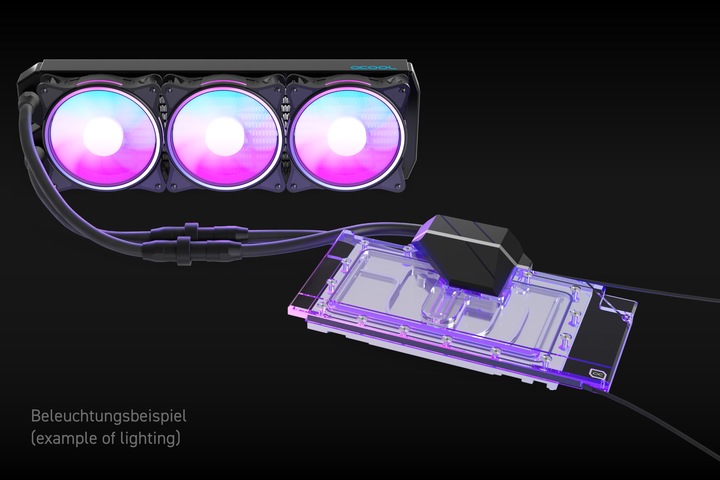 Actual product image Alphacool Eiswolf 2 AIO - 360mm RTX 3090TI Suprim X with Backplate