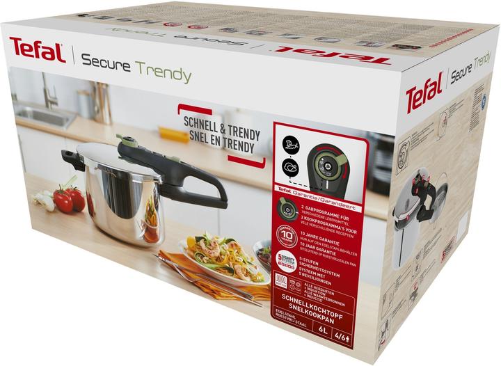 Produktbild Tefal Secure Trendy Schnellkochtopf (22 cm, Kochtopf, Edelstahl)