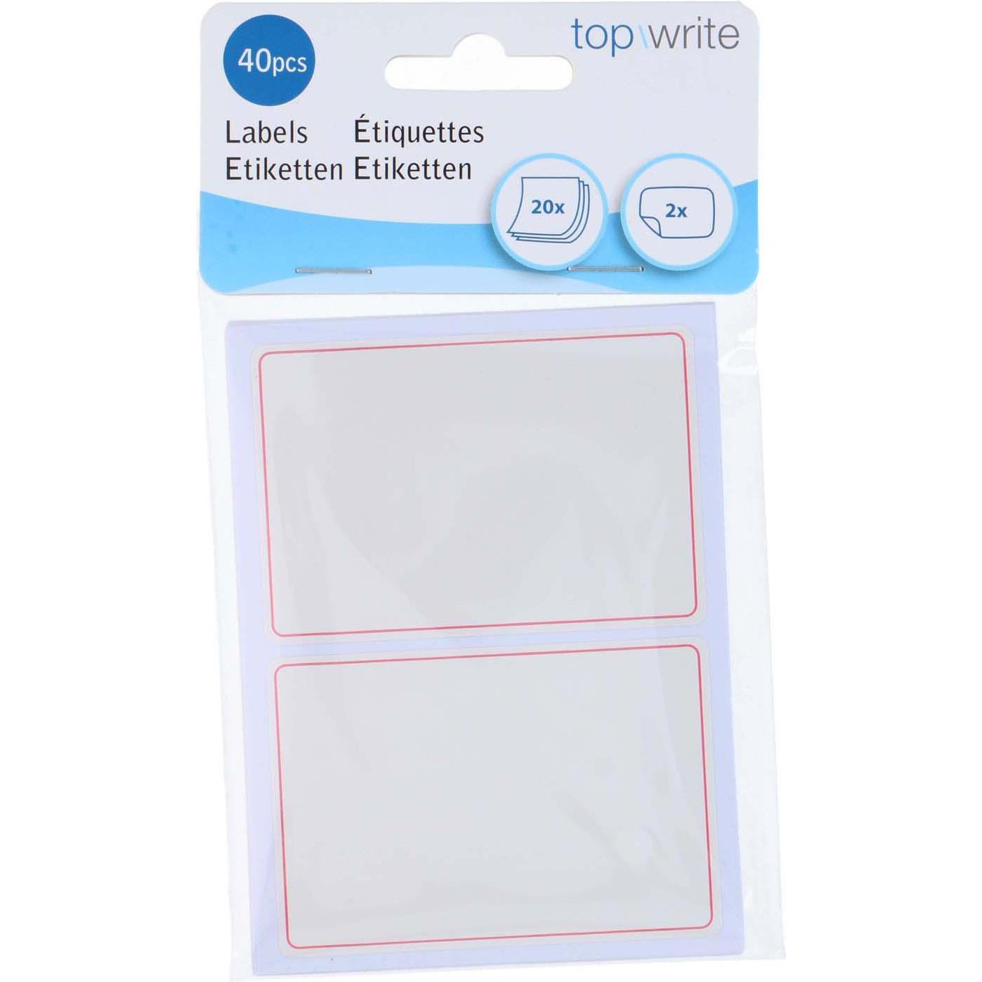 Topwrite, Etiketten, Labels 20sheets 2stickers