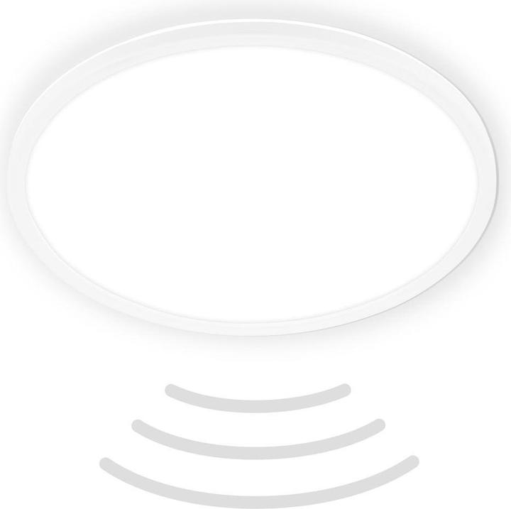 Image du produit Briloner Panneau LED ultra plat avec effet de rétroéclairage + Microwave, IP44, blanc (3000 lm)