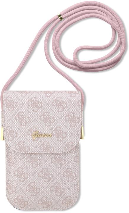 Immagine prodotto Guess Custodia per telefono in metallo PU 4G con scritta logo, rosa