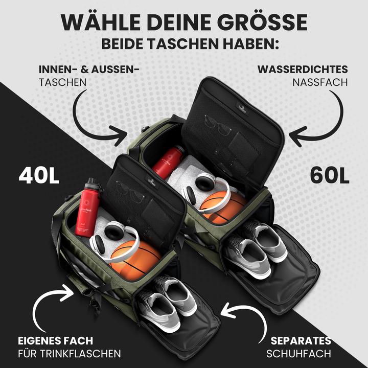 Image du produit BeMaxx Sport-Trainingstasche, 60L, Grun (60 l)