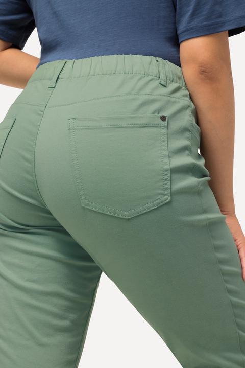 Produktbild Ulla Popken Caprihose Sienna, Fransensaum, schmales Bein, Stretch (60)